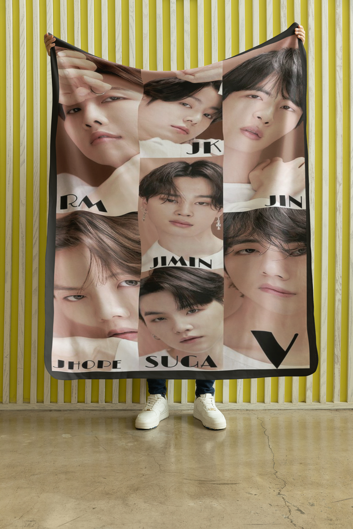 BTS Faces Blanket
