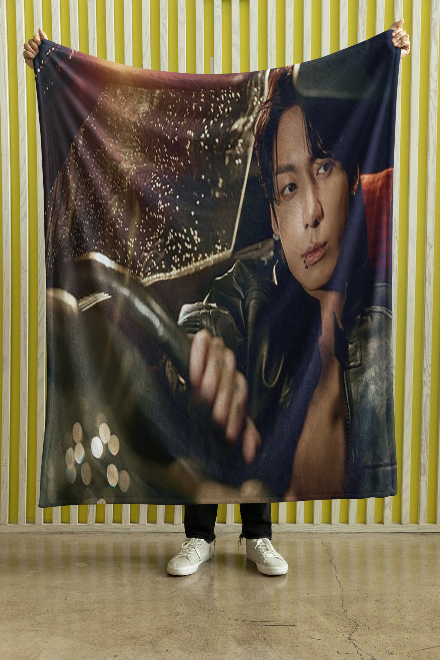 BTS JK Dazed Kpop Throw Blanket