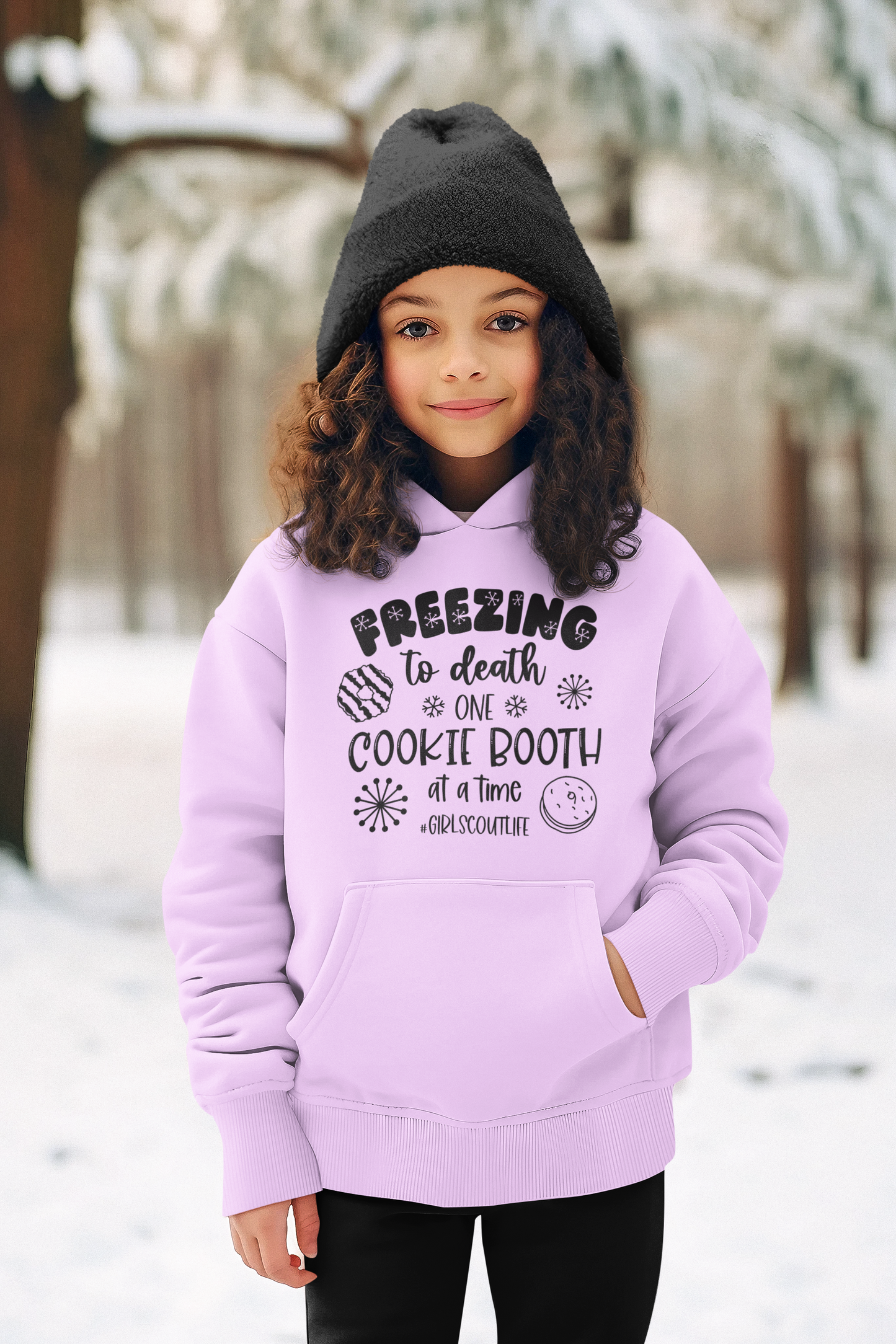 Freezing to Death Girl Scout Cookie Booth Hoodie