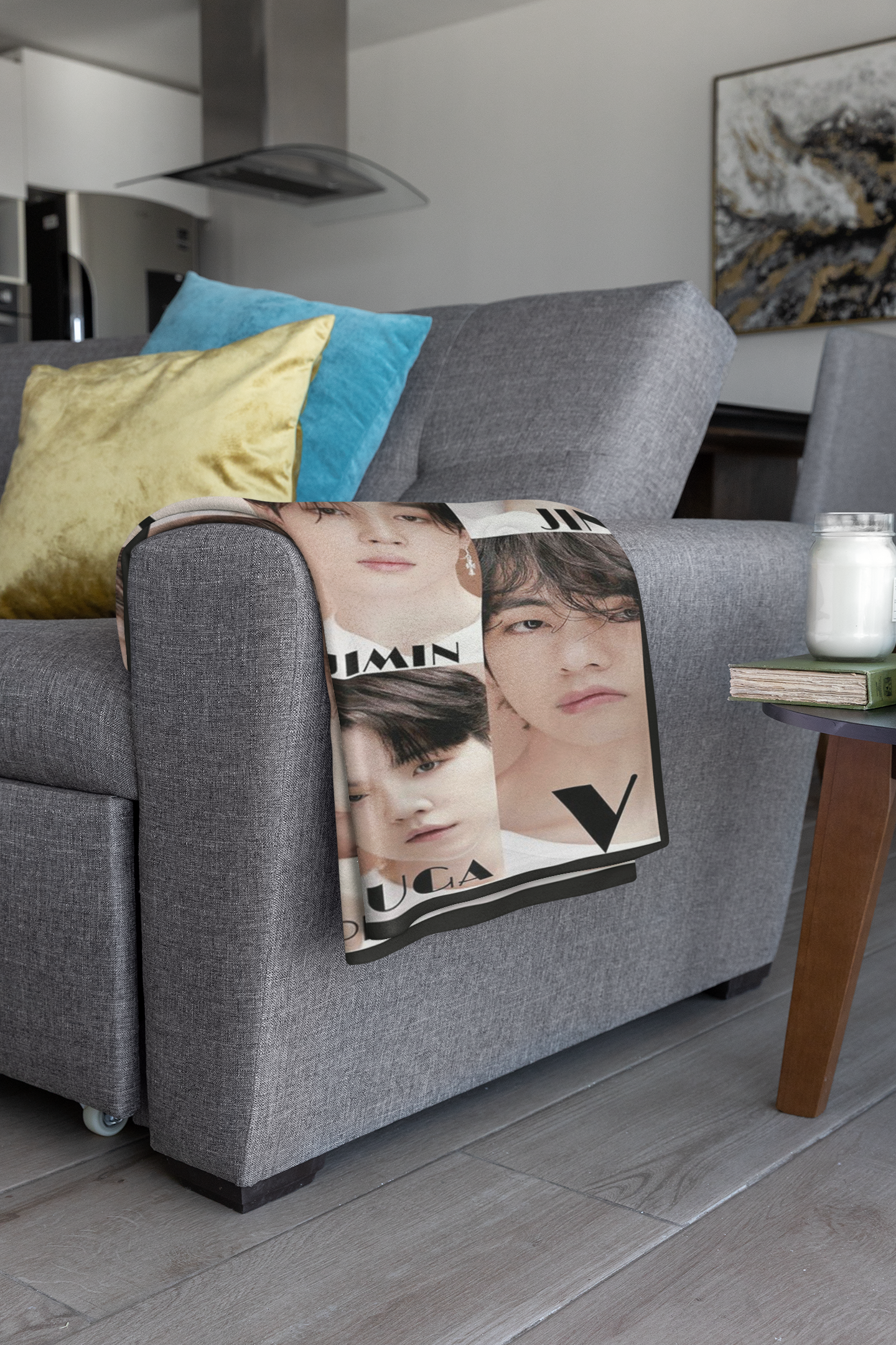 BTS Faces Blanket