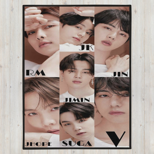 BTS Faces Blanket