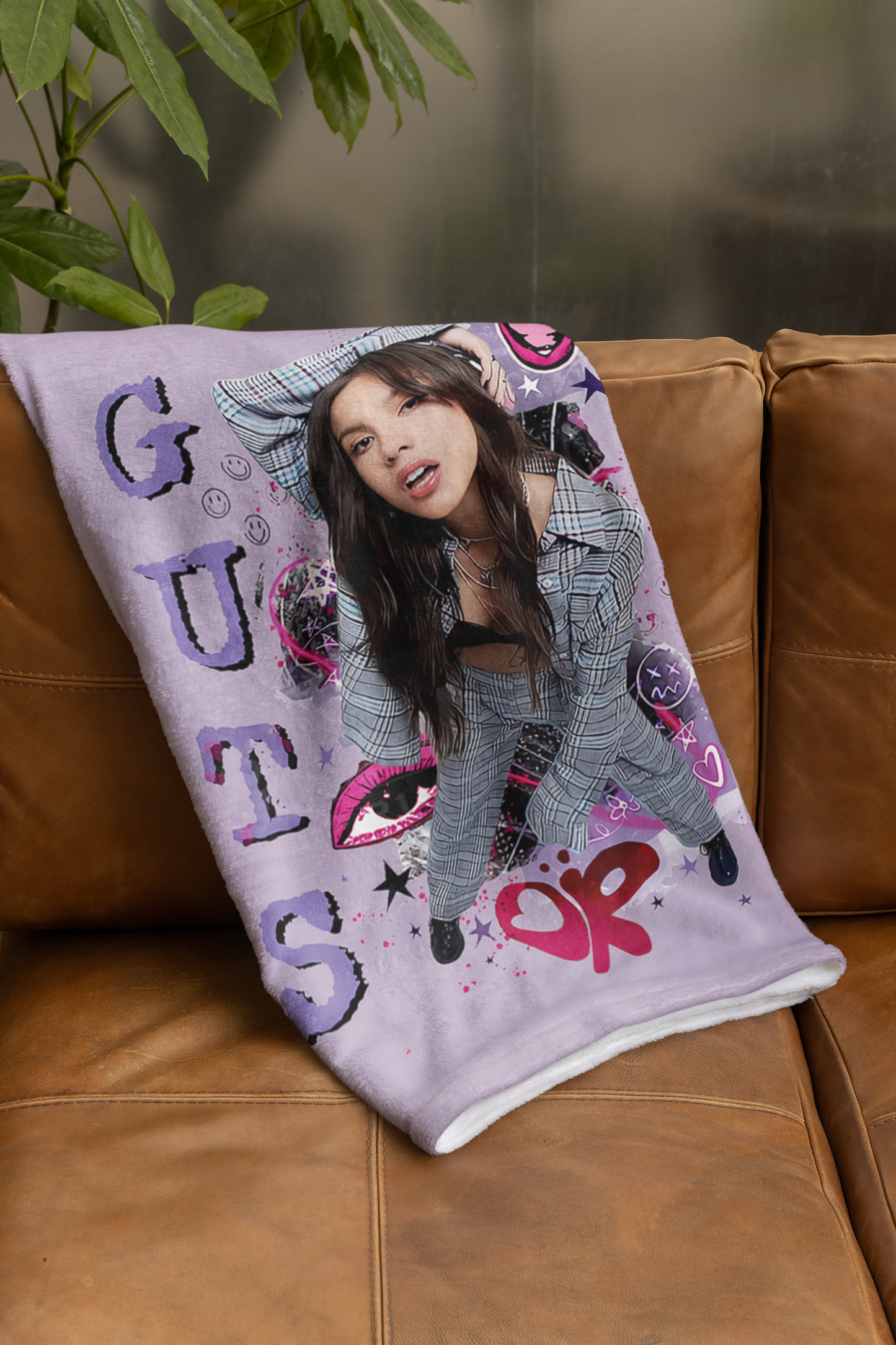 Olivia Rodrigo Guts Merch Throw Blanket