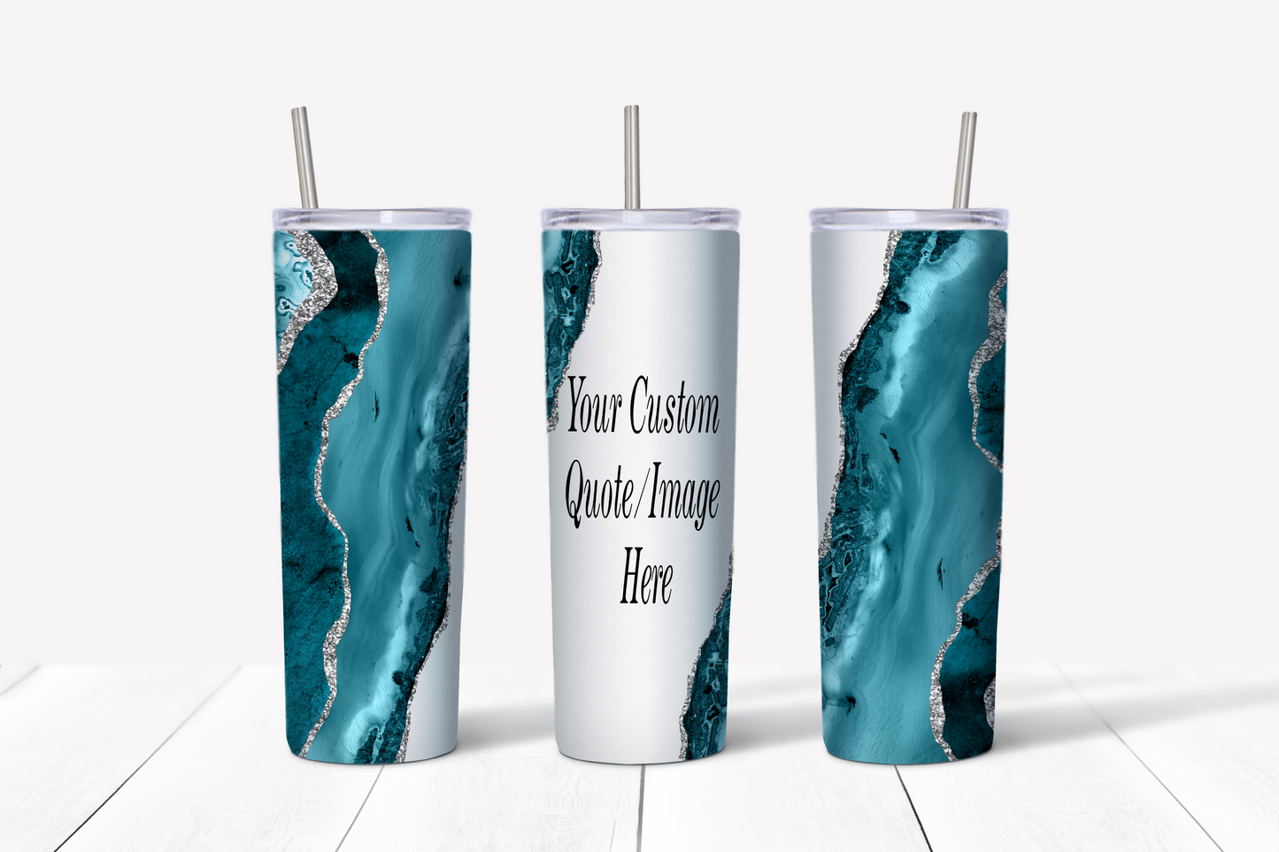 Double Walled 20oz Skinny Tumbler - Marble and Messages