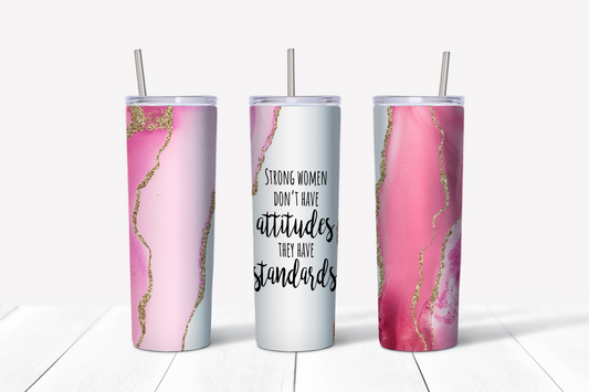 Double Walled 20oz Skinny Tumbler - Marble and Messages