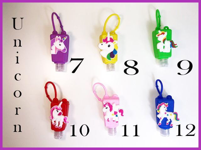 Hand Sanitizer with Unicorn and Pirate Character Silicone Cases